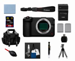 Canon EOS R6 V Mirrorless Camera Full Frame Mirrorless Camera Body Bundle + 128GB 4K AOM Pro Kit: