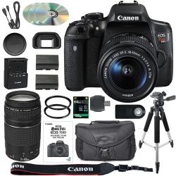 Canon EOS Rebel T6i / 750D DSLR Camera Bundle with Canon EF-S kit