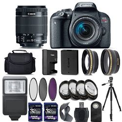 Canon EOS Rebel T7i 800D Digital SLR Camera + 18-55mm IS STM Lens bundle
