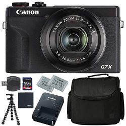 Canon PowerShot G7 X Mark III Digital Camera (Black) (3637C001) + AOM 128GB Bundle Package Kit