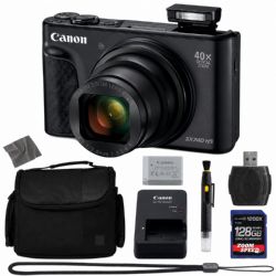 Canon PowerShot SX740 HS Digital Camera (Black) (2955C001) + 128GB 4K AOM Pro Kit