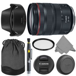 Canon RF 24-105mm f/4L is USM Lens 2963C002 for Full Frame Mirrorless Cameras + AOM Bundle, Glass UV Filter, Lens Pen, Canon EW-83N Hood, LP1319 Lens Case, Microfiber Coth - International Version