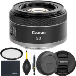 Canon RF 50mm f/1.8 STM: Lens (4515C002) + AOM Starter Bundle - International Version