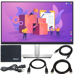 Dell P2422H 23.8" 16:9 IPS Monitor + ZoomSpeed HDMI Cable + DisplayPort Cable + AOM Microfiber Cleaning Cloth Monitor Bundle