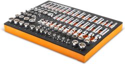 GEARWRENCH 89 Piece 1/4 Drive Master Metric Socket Set in Foam Storage Tray - GWMSSKT14MM