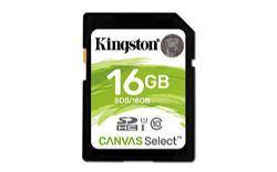 Kingston Canvas Select 16GB SDHC Class 10 SD Memory Card UHS-I 80MB/s R Flash Memory Card (SDS/16GB)