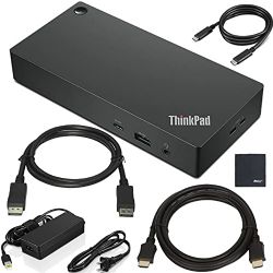 Lenovo ThinkPad USB Type-C Dock Gen 2 (40AY0090US) + ZoomSpeed HDMI Cable (with Ethernet) + ZoomSpeed DisplayPort Cable + AOM Starter Bundle