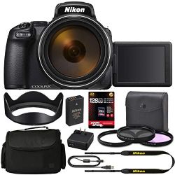 Nikon COOLPIX P1000 Digital Camera (Graphite) 26522 + 128GB 4K AOM Pro Kit