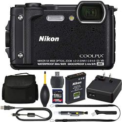 Nikon COOLPIX W300 Digital Camera (Black, 26523) + ZoomSpeed 128GB High Speed SDXC Memory Card + AOM Pro Bundle