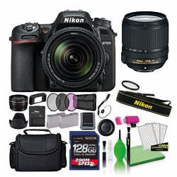 Nikon D7500 20.9MP DSLR Digital Camera with 18-140mm VR Lens (1582) Deluxe Bundle Kit with 128GB SD Card + Large Camera Bag + Filter Kit + Spare Battery + Telephoto Lens + More