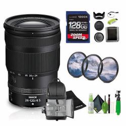 Nikon NIKKOR Z 24-120mm f/4 S All-in-one Zoom Lens Z + Sling Bag + Memory Card Wallet + 128GB Memory Card + 3 Piece Filter Kit + 12 Inch Flex Tripod + More