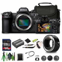 Nikon Z6 II FX-Format Mirrorless Camera + 128GB SD Memory Card + Card Reader + Hand Strap + 3 Piece Filter Kit + 12 Inch Flex Tripod + Nikon FTZ II Mount Adapter + More
