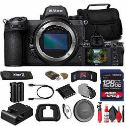 Nikon Z7 II Mirrorless Camera (1653) + 128GB Memory Card + Bag + Card Reader + Flex Tripod + Hand Strap + Memory Wallet + Cap Keeper + Cleaning Kit