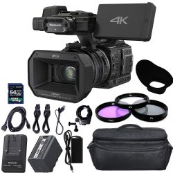 Panasonic HC-X1000 4K DCI Ultra HD Full HD Camcorder with 64GB SDXC 5900 mAh Battery, Jumbo Case, Charger, Polarizing Filter (CPL) Fluorescent Daylight Filter (FL-D) + Extras