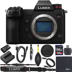 Panasonic Lumix DC-S1R Mirrorless Digital Camera (Body Only, DC-S1RBODY) + ZoomSpeed 128GB High Speed SDXC Memory Card + AOM Pro Bundle