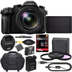 Panasonic Lumix DMC-FZ2500 Digital Camera: (Black) + 128GB AOM 4K Pro Kit: International Version (1 Year AOM Warranty)