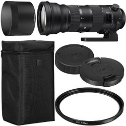 Sigma 150-600mm f/5-6.3 DG OS HSM Sports Lens for Canon EF with 105mm UV Filter + Case + Collar AOM Starter Kit