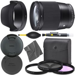Sigma 16mm f/1.4 DC DN: (402965) Contemporary Lens for Sony E + AOM Pro Starter Bundle Kit - International Version