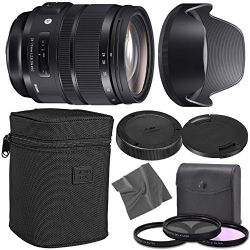 Sigma 24-70mm f/2.8 DG OS HSM Art Lens for Nikon F with AOM Starter Kit, Sigma Case, Hood, Ultraviolet Filter (UV) Polarizing Filter (CPL) Fluorescent Daylight Filter (FL-D)
