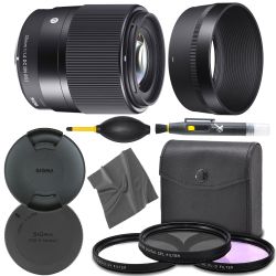Sigma 30mm f/1.4 DC DN Contemporary Lens for Sony E (302965) + AOM Pro Starter Kit Bundle - International Version (1 Year AOM Warranty)