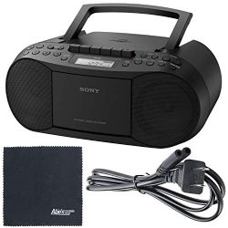 Sony CFD-S70 Portable CD/Cassette Boombox (CFDS70BLK) + AOM Starter Bundle