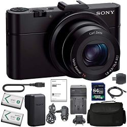 Sony Cyber-Shot DSC-RX100 II Digital Camera (DSCRX100M2/B) + 64GB AOM Pro Kit Combo Bundle - International Version (1 Year AOM Warranty)