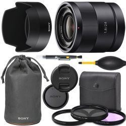 Sony E 24mm f1.8 SEL24F18Z: Sony Sonnar T E 24mm f/1.8 ZA Lens + AOM Pro Kit Combo Bundle - International Version (1 Year AOM Warranty)