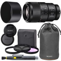 Sony FE 90mm f/2.8 Macro G OSS Lens with Sony Lens Pouch, UV Filter, Circular Polarizing Filter, Fluorescent Day Filter, Sony Lens Hood, Front & Rear Caps - international Version