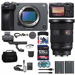 Sony FX3 Full-Frame Cinema Camera (ILME-FX3) FE 24-70mm Lens + 128GB Card + Filter Kit + Bag + NP-FZ100 Compatible Battery + Card Reader + Flex Tripod + More