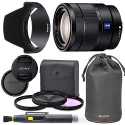 sony Vario-Tessar T E 16-70mm f/4 ZA OSS Lens with Sony Lens Pouch, UV Filter, Circular Polarizing Filter, Fluorescent Day Filter, Sony Lens Hood, Front & Rear Caps