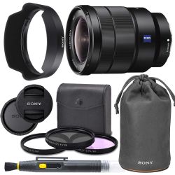 Sony Vario-Tessar T FE 16-35mm f/4 ZA OSS Lens with Sony Lens Pouch, UV Filter, Circular Polarizing Filter, Fluorescent Day Filter, Sony Lens Hood, Front & Rear Caps