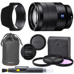 Sony Vario-Tessar T FE 24-70mm f/4 ZA OSS Lens with Sony Lens Pouch, UV Filter, Circular Polarizing Filter, Fluorescent Day Filter, Sony Lens Hood, Front & Rear Caps