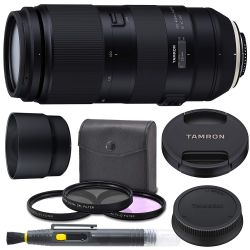 Tamron 100-400mm f/4.5-6.3 Di VC USD Lens for Nikon F with Tamron Original Hood, Ultraviolet Filter (UV) Polarizing Filter (CPL) Fluorescent Daylight Filter (FL-D)