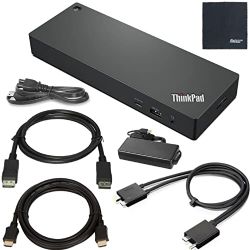 ZoomSpeed Bundle for Lenovo Universal Thunder Bolt 4 Dock (40B00300US) + ZoomSpeed HDMI Cable + ZoomSpeed DisplayPort Cable Kit