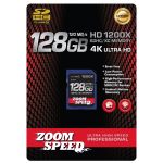 ZoomSpeed 128GB Ultra 4K High Speed Premium SDHC/XC Memory Card 120MB/S- Class 10