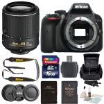Nikon D3300 Digital SLR Camera with Nikon AF-S DX NIKKOR 55-200mm f/4-5.6G ED VR II Lens SSD Essentials Bundle