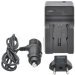 AC/DC Quick External Charger for Sony Camcorders (110-240) + Cigarette Adapter