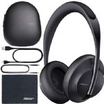Bose Headphones 700 Noise-Canceling Bluetooth Headphones (Triple Black) (794297-0100) + AOM Bundle - International Version (1 Year AOM Warranty)