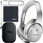 Bose QuietComfort 35 Series II Wireless Noise-Canceling Headphones - Silver (789564-0020) + AOM Bundle - International Version (1 Year AOM Warranty)