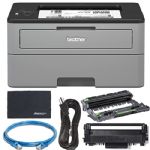 Brother HL-L2350DW Wireless Compact Mono Laser Printer with Automatic Duplex Printing + ZoomSpeed Ethernet Cable + Bundle