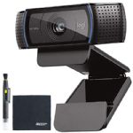 C920 HD PRO Webcam Full HD 1080p Video Calling with Stereo Audio (960-000764) Tripod Ready + AOM Starter Bundle