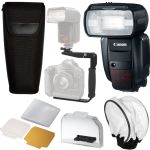 Canon Speedlite 600EX-RT Flash , Pouch, Bracket, Pro Kit