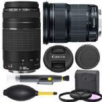 Canon EF 24-105mm f/3.5-5.6 I.S. STM Lens (9521B002) + Canon EF 75-300mm f/4-5.6 III USM Lens (6472A002) + AOM Pro Starter Kit Combo - International Version (1 Year AOM Warranty)