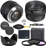 Canon EF 50mm f/1.4 USM Lens (2515A003) + AOM Pro Starter Bundle Kit - International Version (1 Year AOM Warranty)