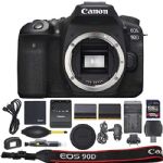 Canon EOS 90D DSLR Camera: (Body Only 3616C002) + ZoomSpeed 128GB High Speed SDXC Memory Card + AOM Pro Bundle - International Version