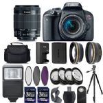 Canon EOS Rebel T7i 800D Digital SLR Camera + 18-55mm IS STM Lens bundle
