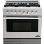 DCS 36" Pro-Style Gas Range with 6 Dual Flow Sealed Burners, Natural Gas, Stainless Steel