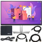 Dell P2422H 23.8" 16:9 IPS Monitor + ZoomSpeed HDMI Cable + DisplayPort Cable + AOM Microfiber Cleaning Cloth Monitor Bundle