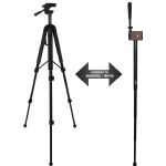 Full Size 68" Convertible Tripod / Monopod Black + Quick Release Plate