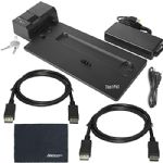 Lenovo 40AH0135US 135W ThinkPad Pro: Docking Station + (2) ZoomSpeed DisplayPort Cables + AOM Bundle